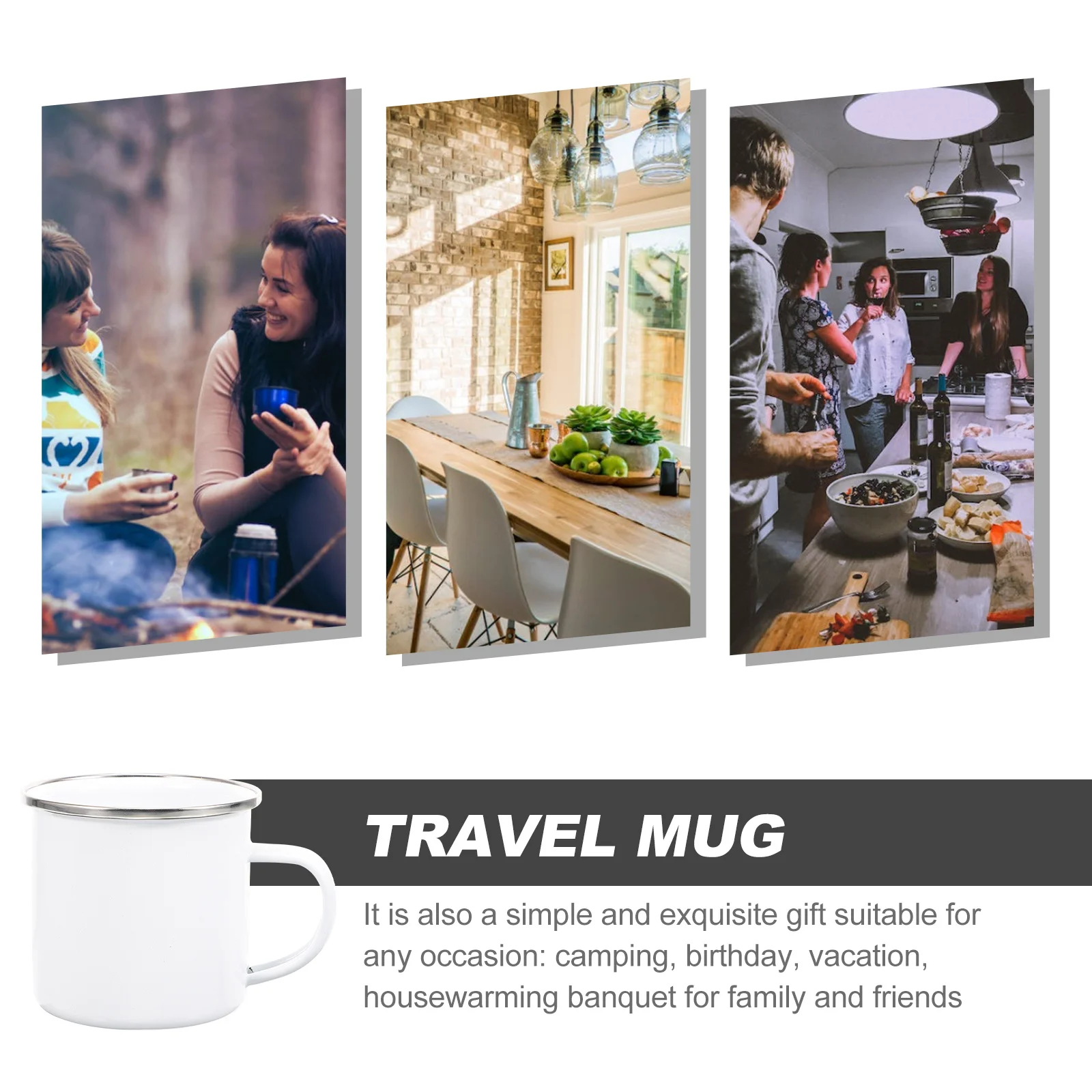 

Camping Enamel Mug 350Ml Compact Travel Mug for Home Office School Outdoor Use Safe Non-Toxic Food Grade Portable Drinkware