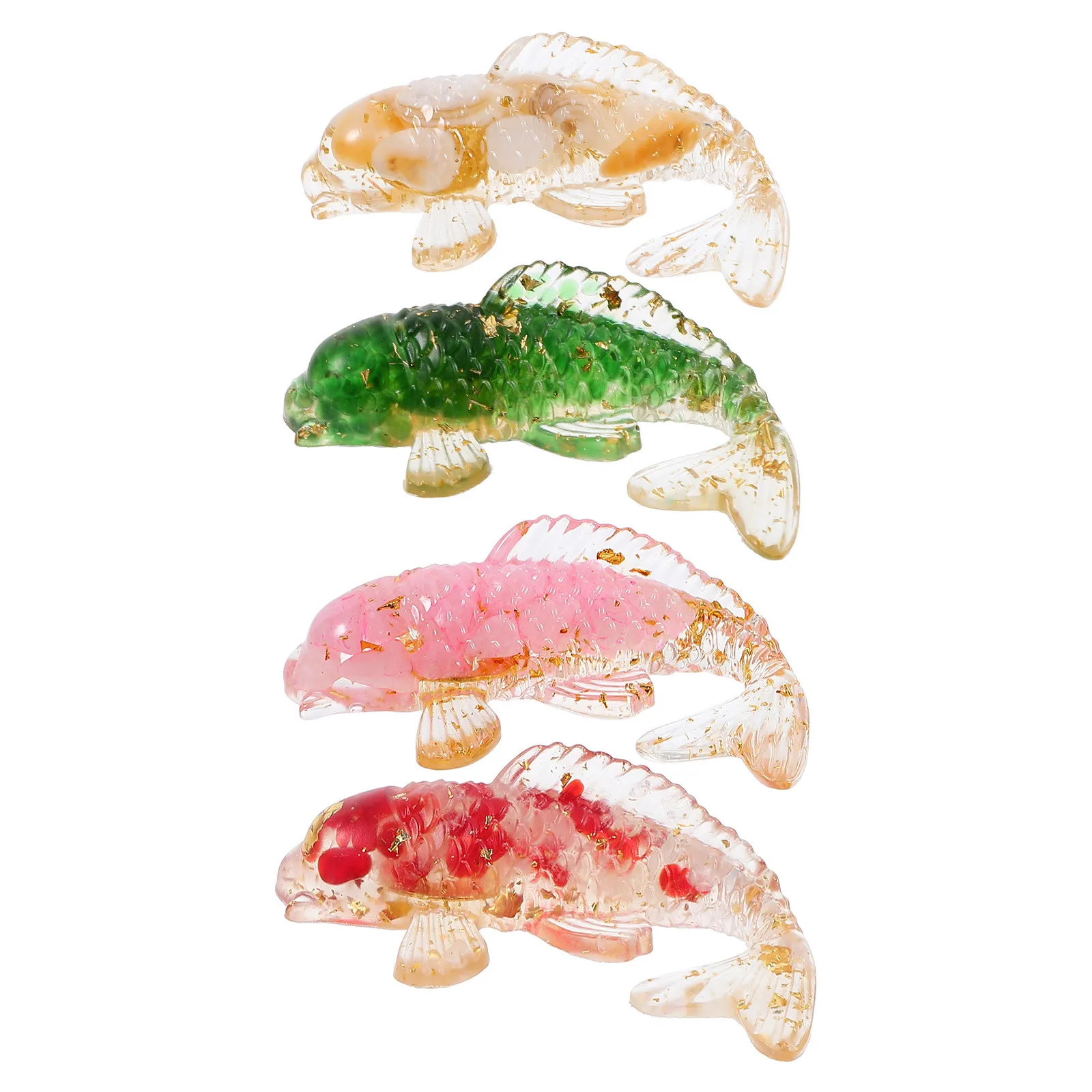 

4pcs Crystal Craft Small Decoration Compact Koi Statue Crystal For Home Office Coffee Shop Decor Tank Accessories Household Fish