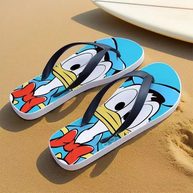 

real photo plus big size new Couple Home Female Cute Donald Duck Indoor Bathroom Anti Slip fashion women flip flops man Slippers
