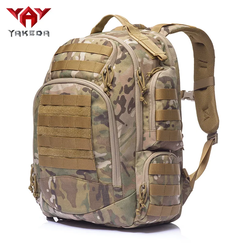 YAKEDA Camouflage Backpack 1000D Large Capacity Tactical Backpack Assault Bag Multifunctional Backpack Camping Bag Camping Bag