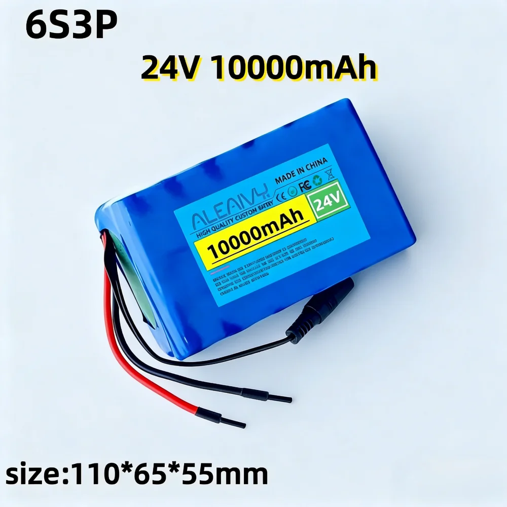 24V 6S3P 10Ah rechargeable lithium ion battery pack with BMS,for 24V camping equipment+optional connector+2A charger