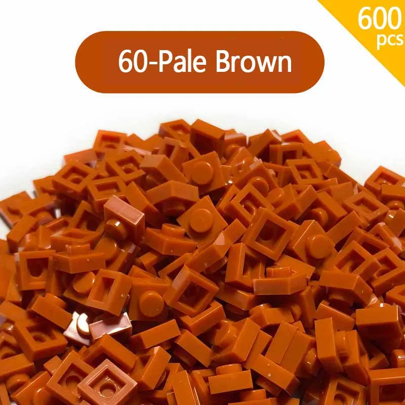 3024 Plate 1x1 brown Colors Pixel Art QR Code Building Block Painting MOC Toy Brick Parts 600pcs/LOT