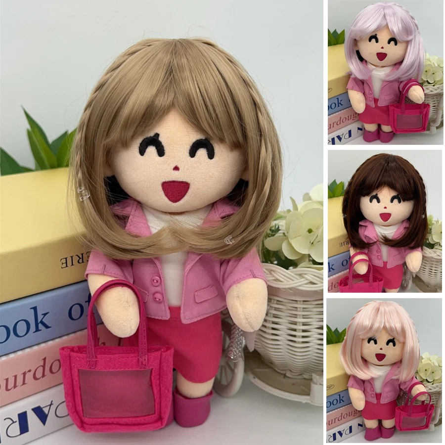 Cute Doll Wig for Head 25cm Doll Soft Silky Flat Bangs Simulated Scalp Wig Cover Can Change Shape Girl Diy Makeup Accessories