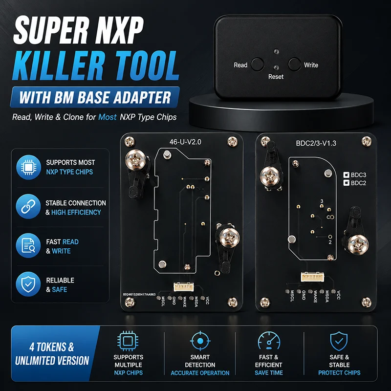 Super NXP Killer Read Copy Device With Adapter Base For BM Key All NXP Smart Keys Clones 4 Tokens & Unlimited Version