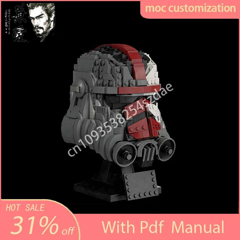 839PCS MOC Science Fiction Movie (STAR BATTLE) Bad Batch Helmet -HUNTER Helmet Statue  Helmet Serie Building Model Festival Gift