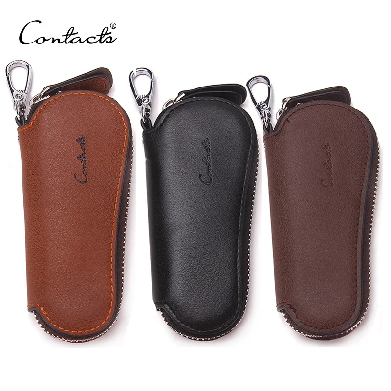 Genuine Leather Purse Zipper Key Wallets For Men Solid Holder Male Car s Pounch Men's Cowhide Casual Case