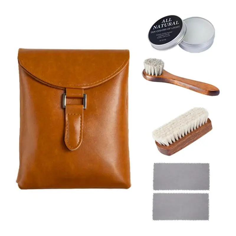 

Leather Furniture Salve 5PCS Leather Salve And Brush Softener And Restorer Balm Leather Shoe Cleaner Leather Care Kit For Dry