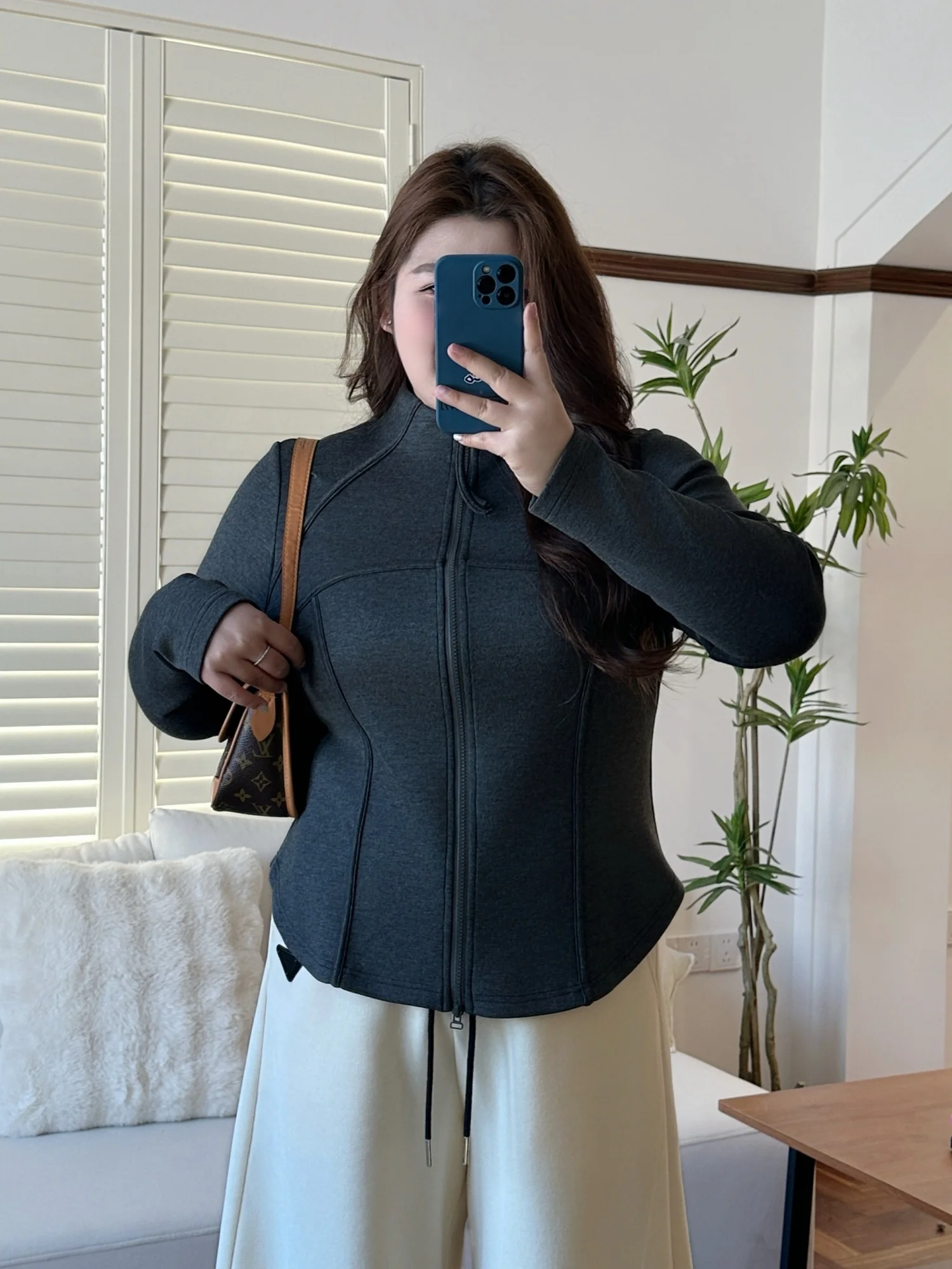 

plus Size Spring Jacket Short Casual Comfortable Sporty Stand Collar Slimming Women's Outerwear Commute Style Regular Fit