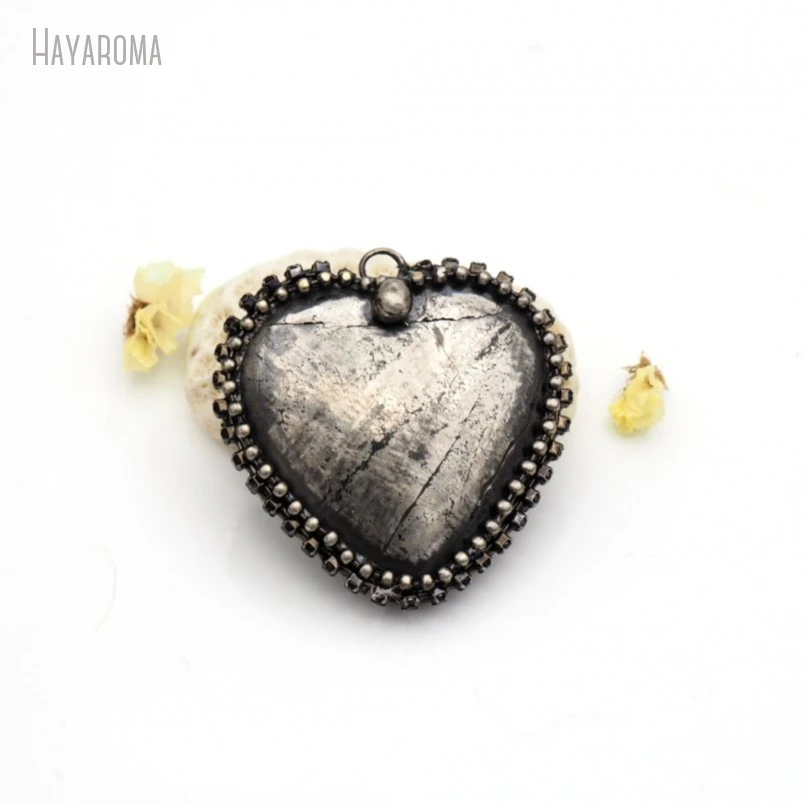 10Pcs Wholesale Soldered Heart Point Vintage Gift For Her Handmade Jewelry Antique Silver Color Tin Pyrite Pendant PM42829
