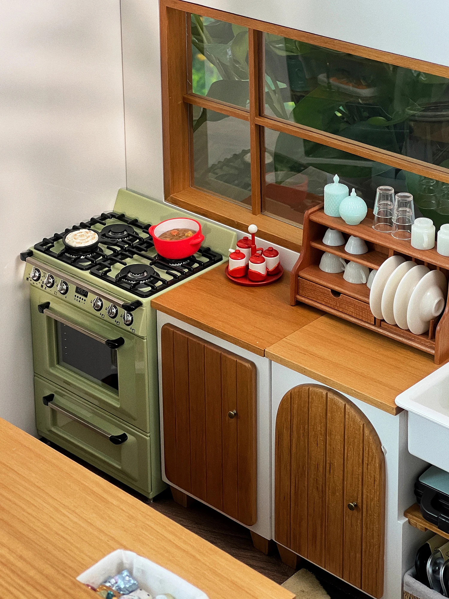 1/6 bjd ob11 miniatuur poppenhuismeubilair Minimodel een kast/ladekast met één deur