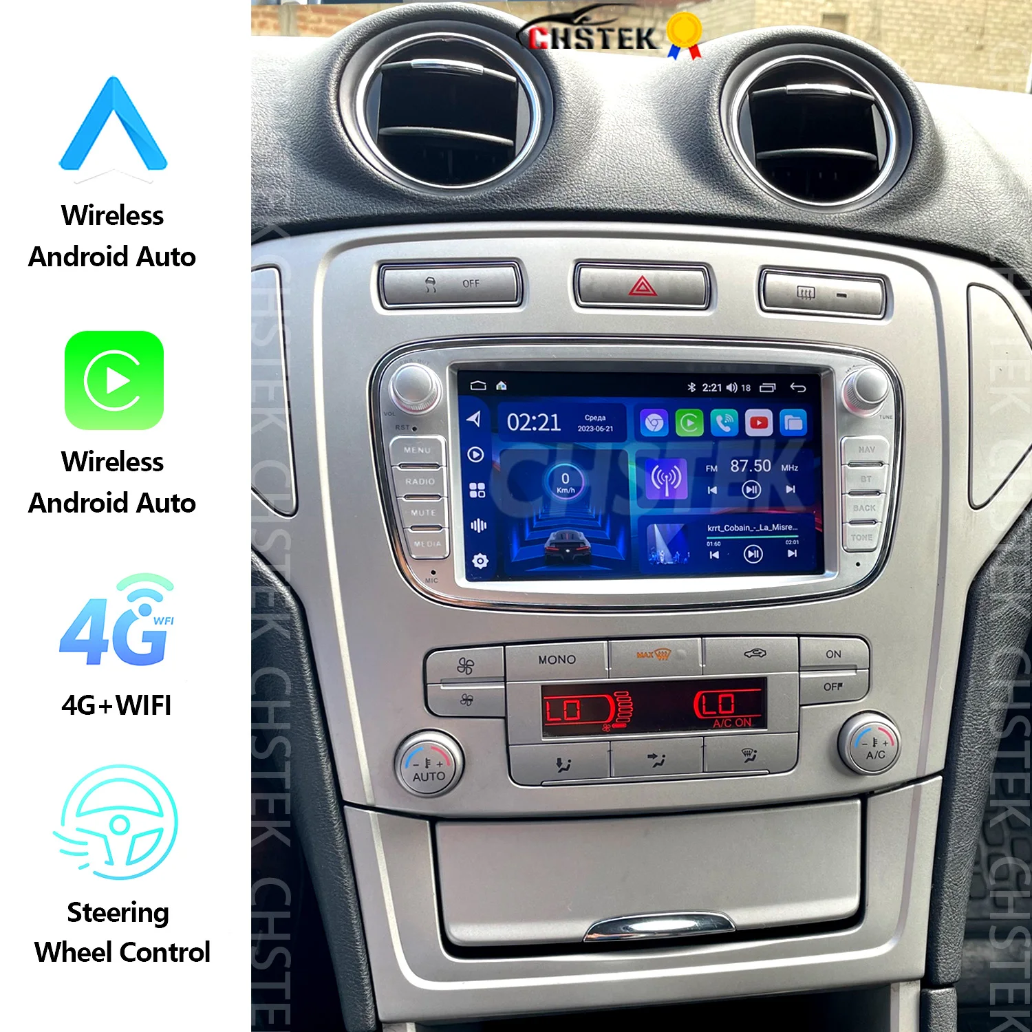 

CHSTEK Android 13 Car Radio Carplay For Ford Mondeo Focus 2 Kuga Transit C-Max S-Max Galaxy GPS Navigation WIFI 4G DSP Autoradio