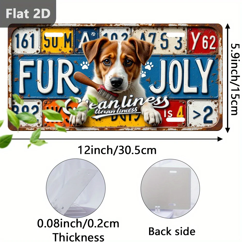 Vintage Jack Russell Tin Sign Retro Metal Wall Decor 12x5 Inch