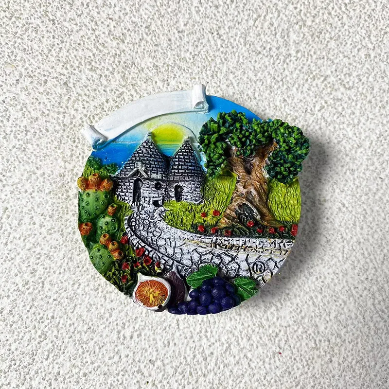 Italian tourist souvenirs Home Decoration Items Collection Crafts Gifts Hand-painted, Manor 3D stereo refrigerator magnet