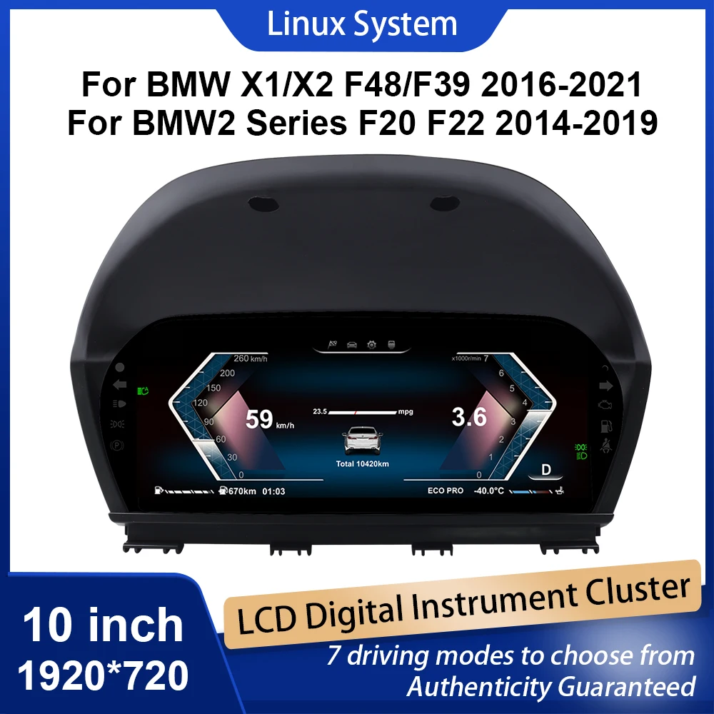

10-дюймовая цифровая приборная панель с управлением для BMW 1/2, серии F20 F52 F22 F45 X1 F48 F49 F39, одометр, спидометр, приборная панель Plug-and-Play