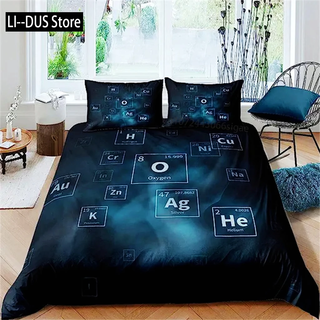 

Science Duvet Cover Periodic Table Of Elements Bedding Set Chemistry Lovers Learning Image Kids Teens Bedroom Decor Blue Purple