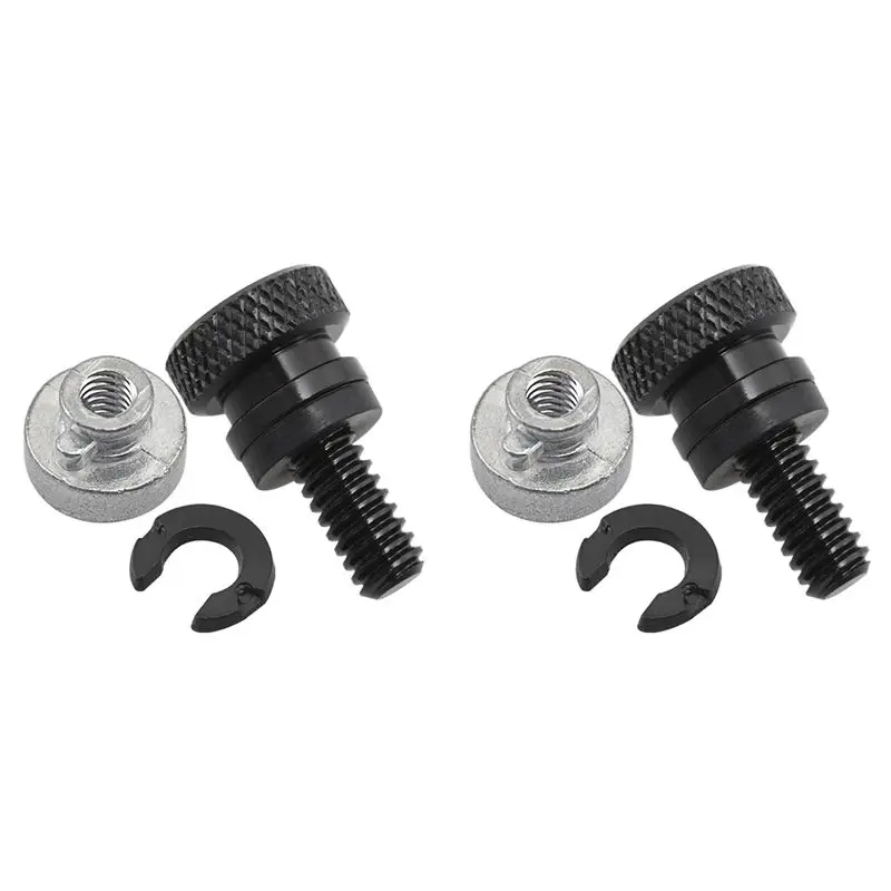 Exclusive 2 Set 1/4In Black Rear Fender Passenger Seat Bolt Tab Screw Nut For Sportster XL 883 1200 Fatboy Road King Softail