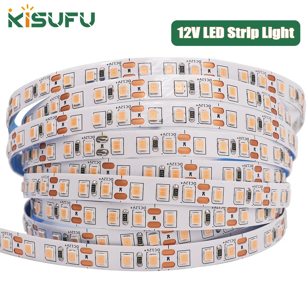 Lampu Strip LED 12V SMD2835 120LED/M BIRU/kuning/merah lampu pita Strip fleksibel 5M/10M/20M/100M untuk pencahayaan latar belakang TV