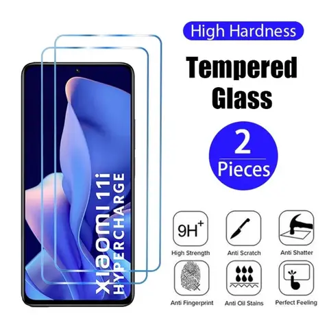 2Pcs Screen Protective Glass for Xiaomi  Mi 11 Lite 5G  Mi 10 Lite 11T 10T 9T Tempered Protector 11T Pro 10T Pro Mi 9T Pro