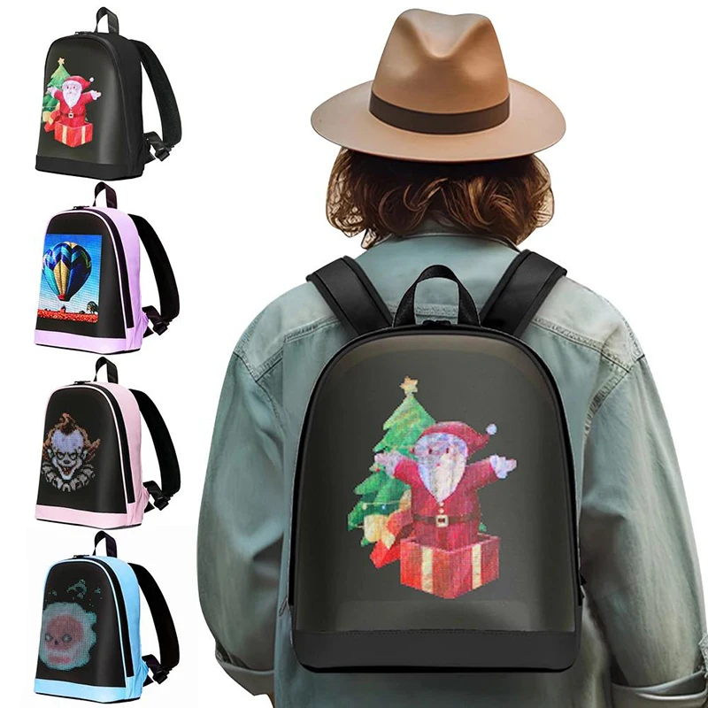 LED Advertising Backpack APP Control Advertising Business Bag Waterproof Portable Pixel Screen Bag for Outdoor Travel Motorcycle