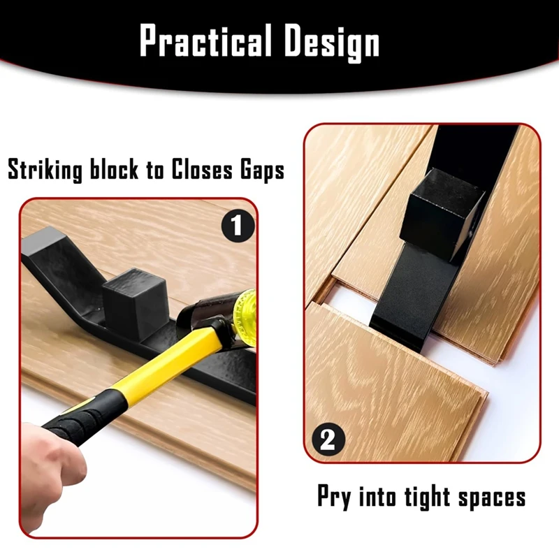 Heavy Duty Pull Bar & Pry Bar, Flooring Tools Solid Square Steel Block & Steel Angle Hammering Durables