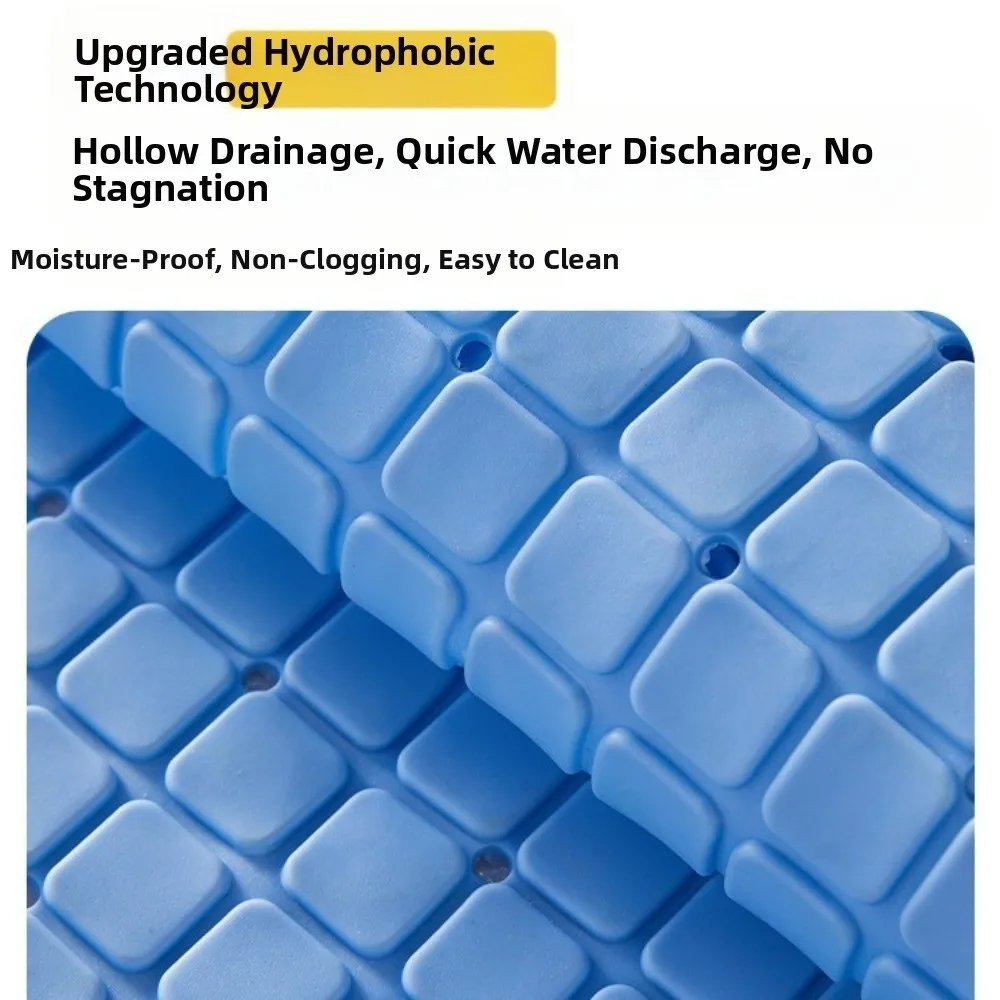 

Hollow Design Bathroom Non-Slip Mat Foldable Suction Cup Anti-Slip Bath Mat Soft Double Anti-Slip Drainable Floor Mat for Shower