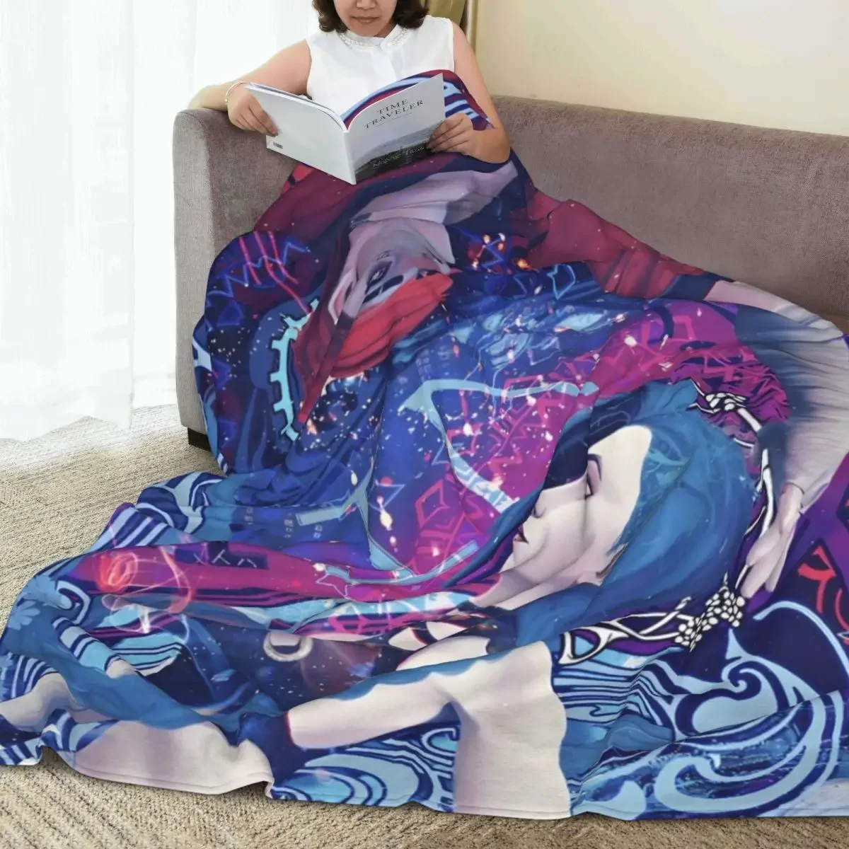 Arcane Flannel Blanket L-League Anime Legends Soft Durable Throw Blanket for Outdoor Travel Print Bedspread Sofa Bed Cover