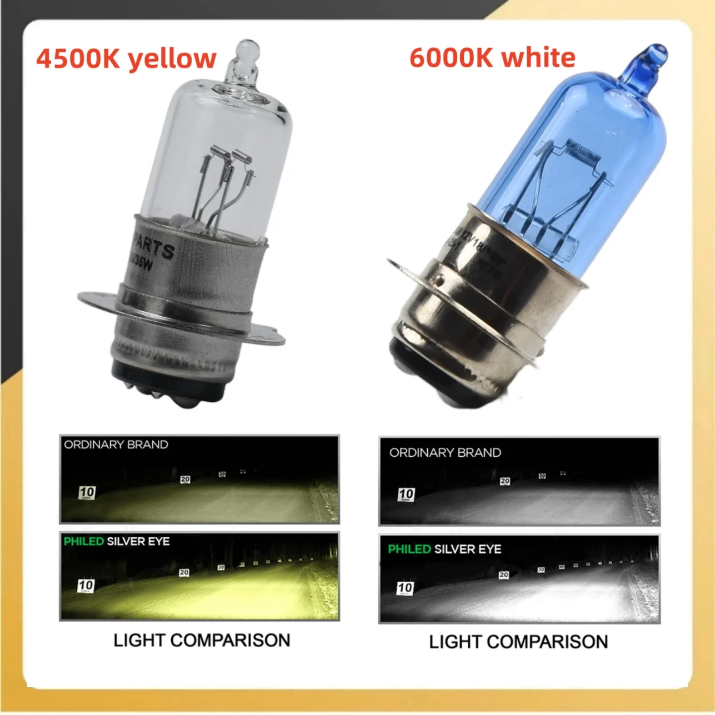 

Halogen Bulb 12V Super Bright H6 T19 P15D Motorcycle Headlight Bulbs Light Lamp 25W 6000k/4500K Motorcycle Part