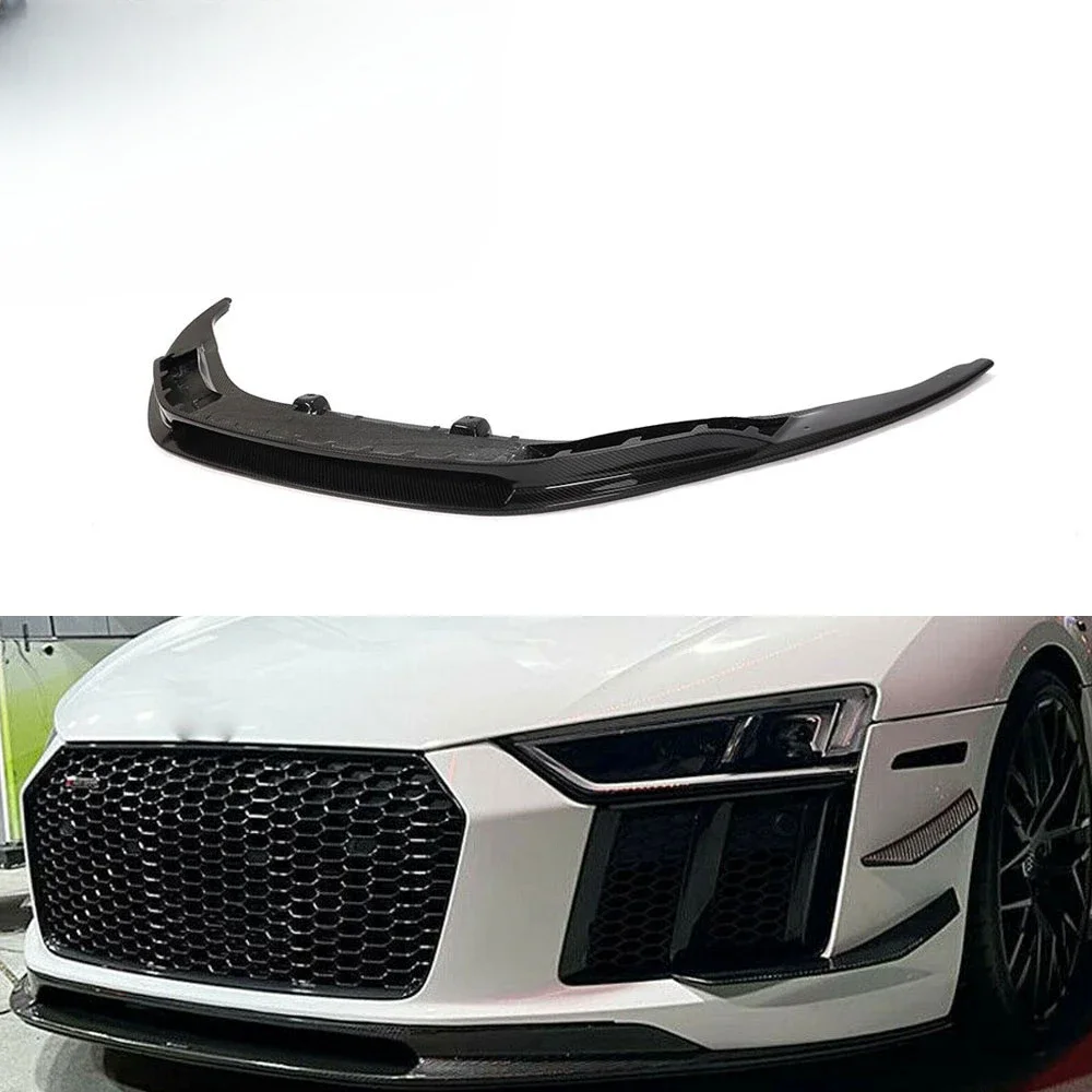 Dry Carbon Fiber R8 Front Bumper Lip for Audi R8 Gen 2 V10 Coupe 2016-2018 Custom Design