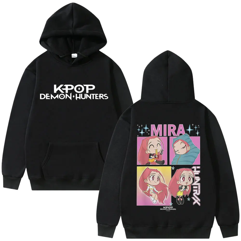 

Movie Kpop Demon Hunters Rumi Mira Zoey Hoodie Men Women Cartoon Fleece Cotton Sweatshirt Unisex Oversized Streetwear Fans Gift