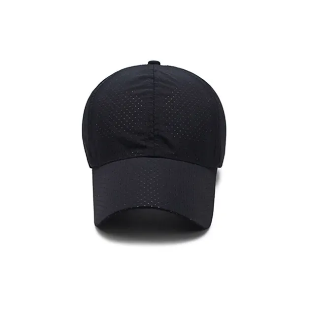 Solid Color Mesh Baseball Cap – Breathable Spring / Summer Peaked Cap, Adjustable, Beige / Black / Blue / Gray – view 4