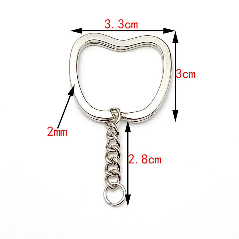 6 Teile/los Herz Stern Form Schlüssel Ring Kette Runde Flache Draht Offenen Ring Metall Schlüssel Ring DIY Auto Schlüssel Spielzeug Anhänger, der Kette Großhandel – Detail 8