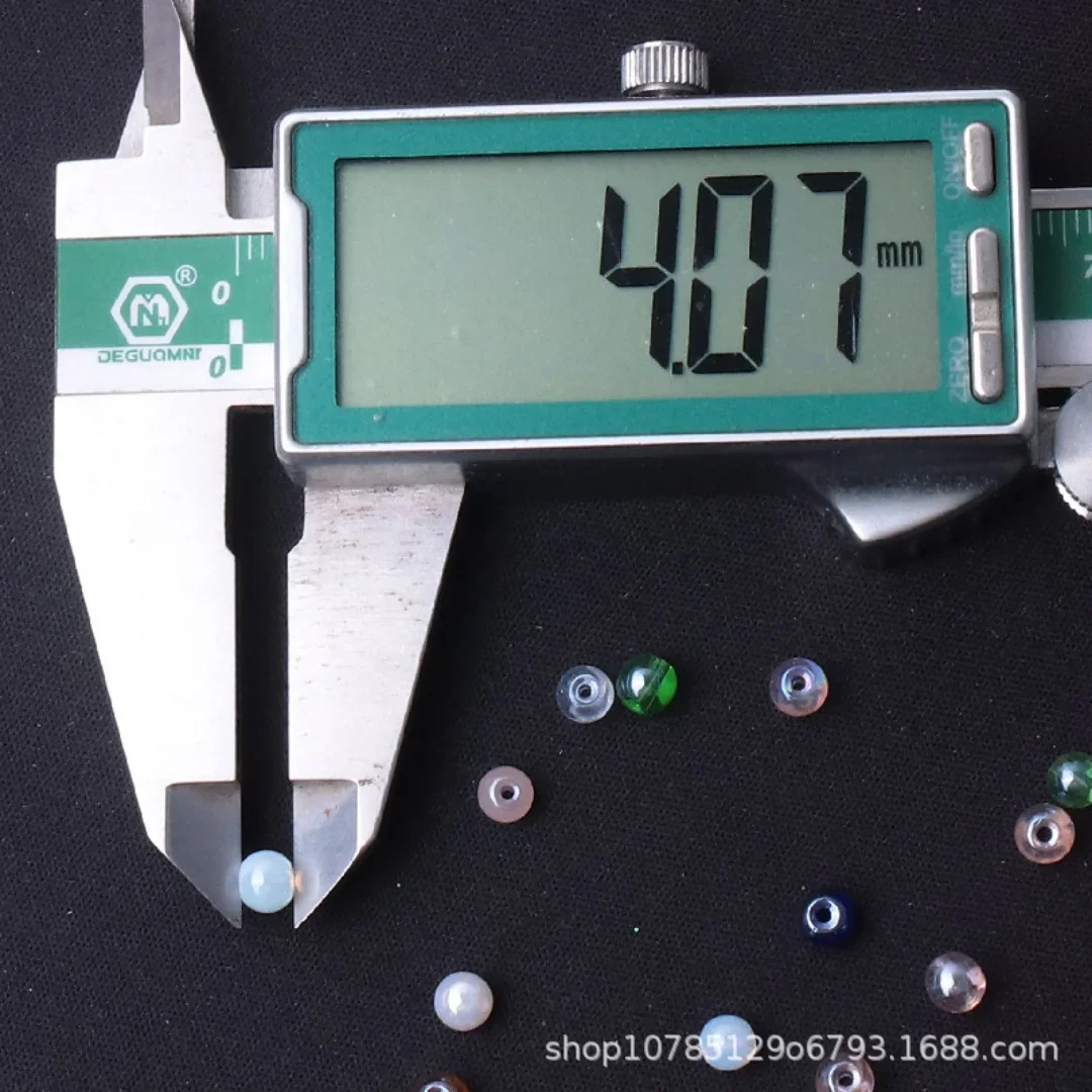 Perles de riz en verre brillant crème, taille uniforme de 4mm, ne se décolore pas, faites à la main, épingle à cheveux, perles en vrac, haute qualité