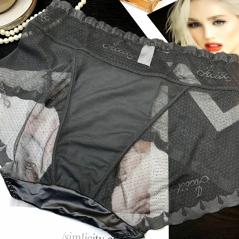 3PCS/Set Lace Women\'s Panties Sexy Women\'s Underwear Transparent Female Underpants Girls Plus Size Women Lingerie L-XL