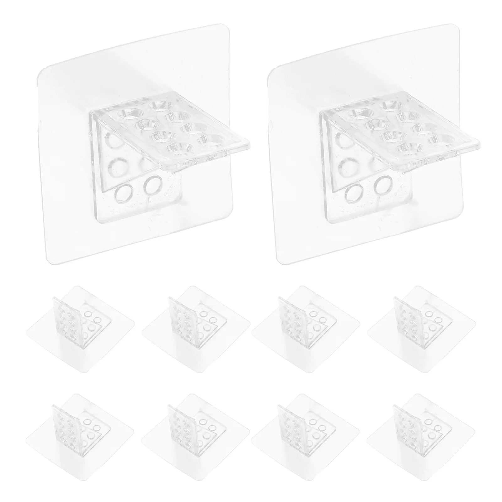 

12pcs Adhesive Shelf Support Brackets For Cabinet Wood Shelving Diy Floating Shelves Holder Pegs Household Shelf Clips