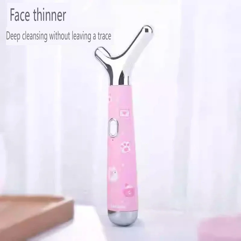 전기 얼굴 미용 기기, 미세 전류, 진동 마사지 케어, V자형 얼굴, 일정한 온도 가열 USB ML-075