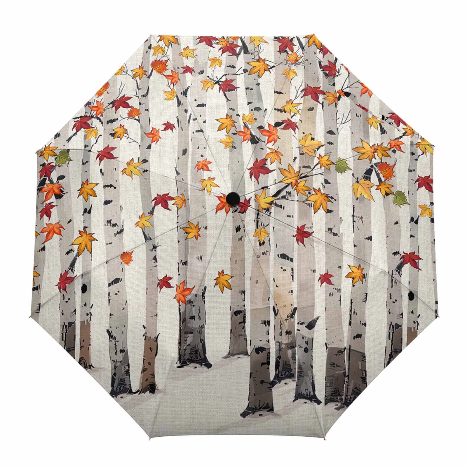 

Автоматический зонт с листьями акварелью, портативный складной зонт от солнца и дождя, ручная роспись