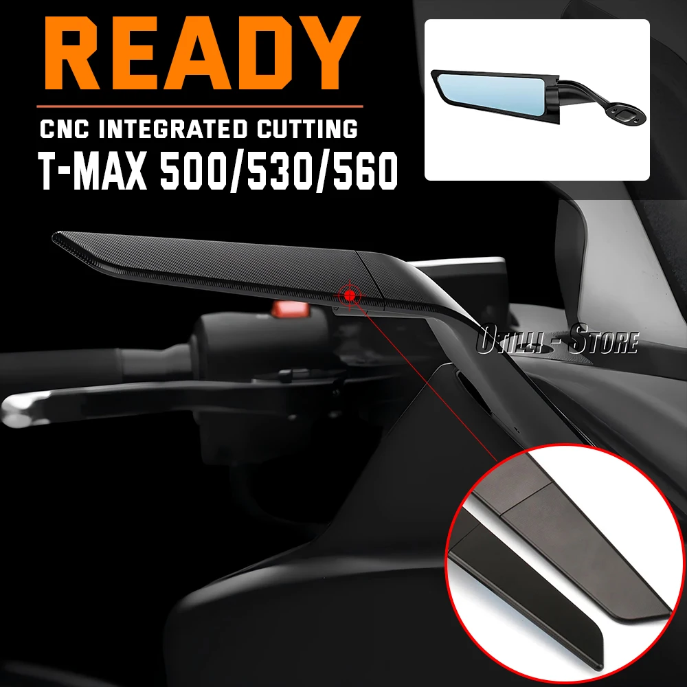 

For Yamaha T-MAX 500 04-12 TMAX 530 12-19 T-MAX560 2020 2021 Motorcycle Stealth Mirrors Sport Wind Wing Adjustable Side Rearview