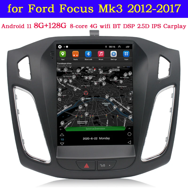 

Android Car Radio for Ford Focus Mk3 2012-2017 Multimedia Player 2Din Navigation Carplay Head Unit Stereo 9.7inch Speakers Audio