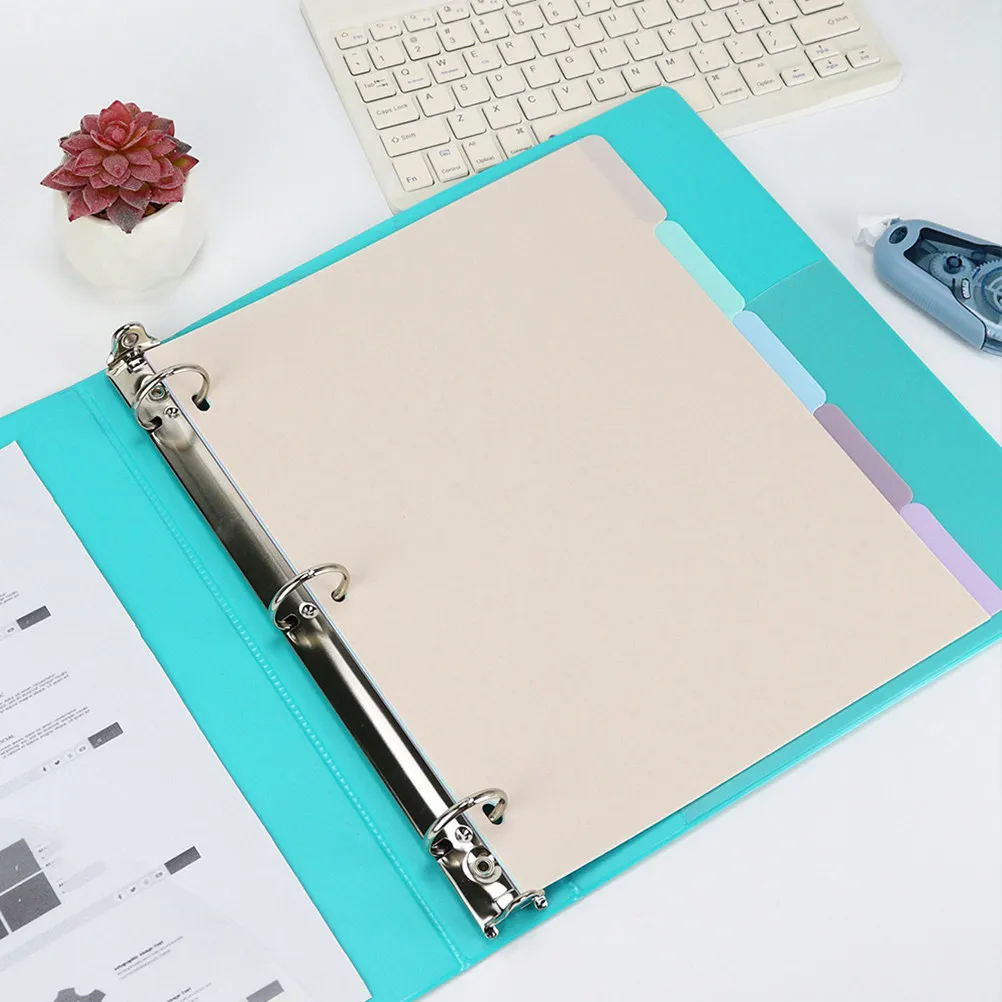 

1Set Binder Dividers A4 Size Frosted PP Plastic Multipage Journal Inserts for Office School File Organization Index Tabs