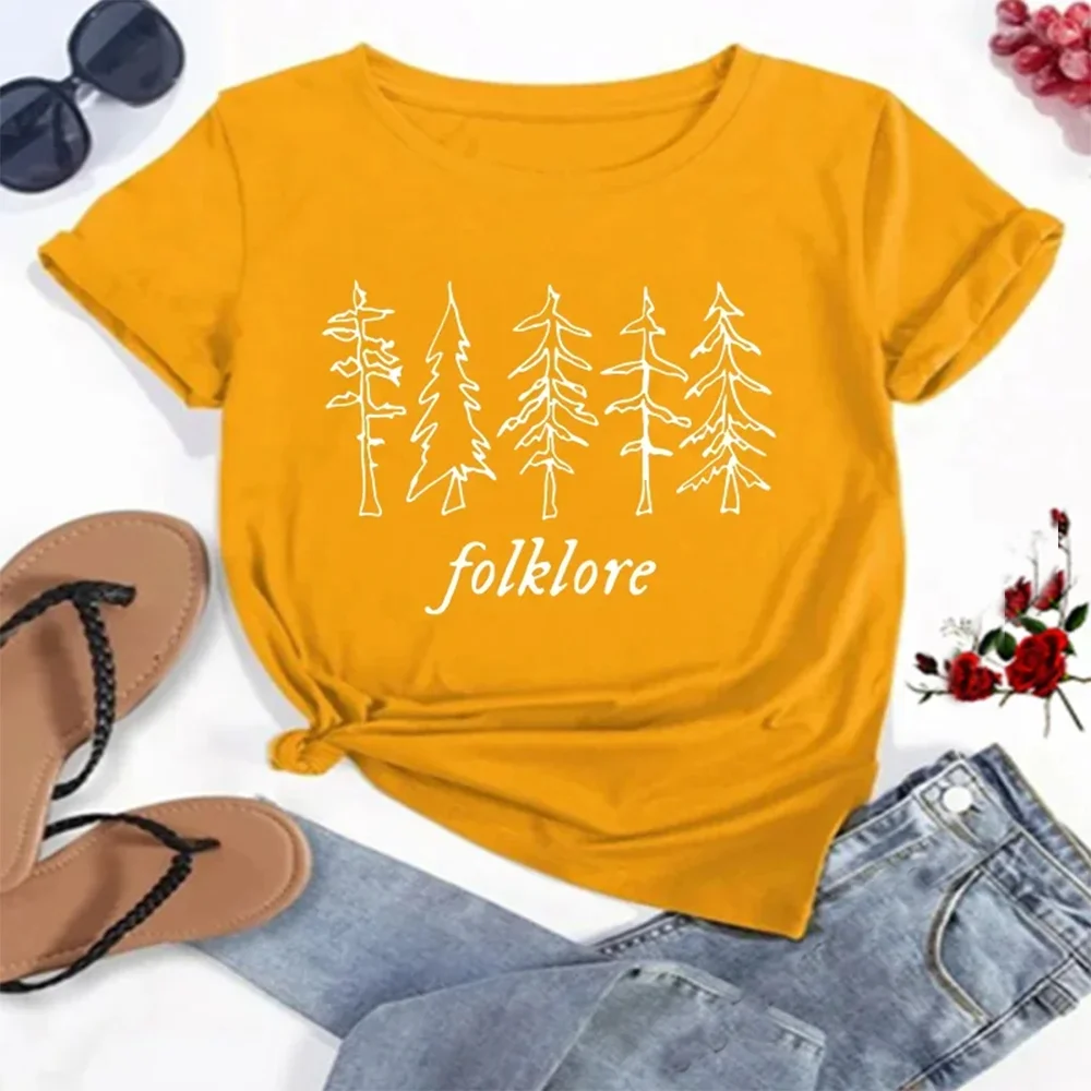 Camicia Folklore Taylor Music Swift album t-Shirt magliette grafiche ispirate al Folklore magliette estetiche carine Tee Gift for Fans