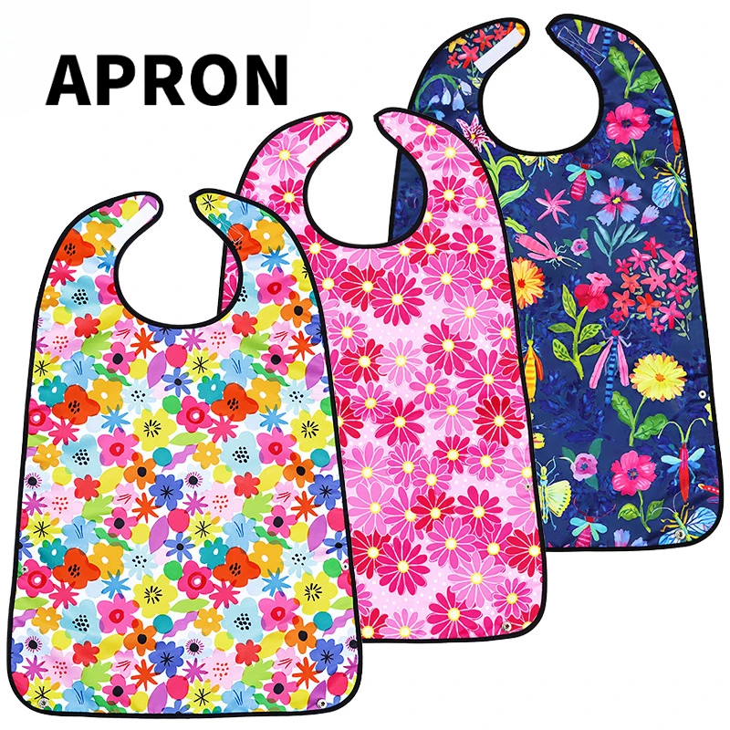 

Adult Bib Waterproof Spill Proof Design Clothing Protector Lightweight Foldable For Mealtime Mess