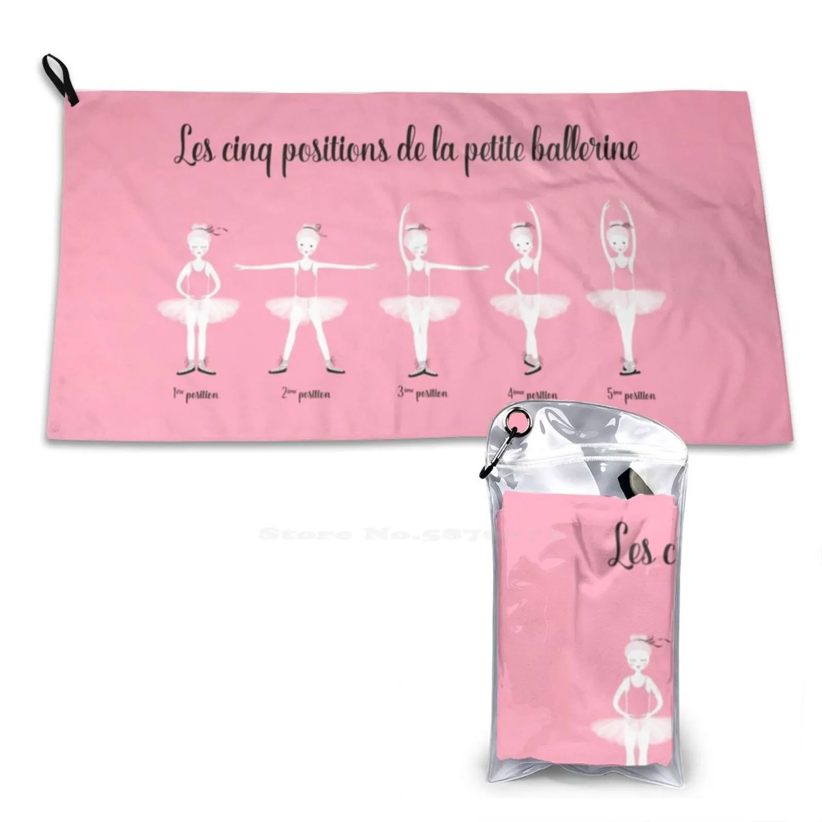 The 5 Positions Of The Little Ballerina Soft Towel Quick Dry Sport Beach Towel 5 Positions Of The Dancer 5 Positions Of The