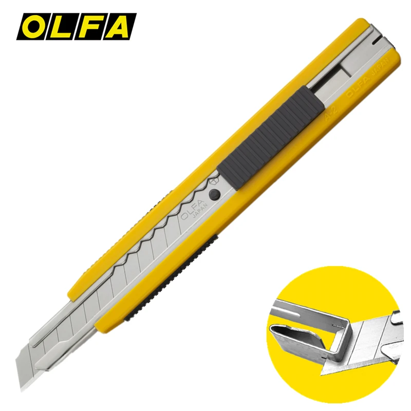 Olfa couteau de coupe standard A-2 9mm, couteau japonais en caoutchouc, art multifonctionnel et outil de coupe fait main   Remplacement des