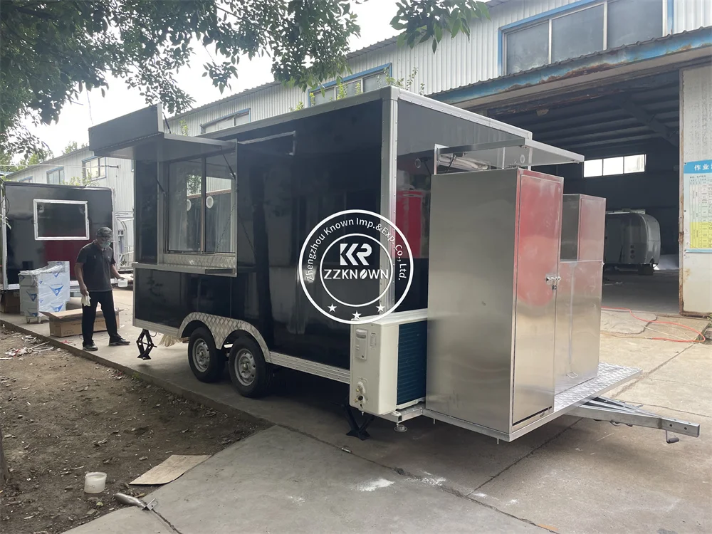 

Customized High Quality Food Truck Multifunction BBQ Hot Dog Cart Food Trailer Street Mobile Catering Full Kitchen Coffee Kiosk