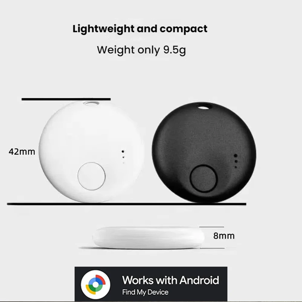 جهاز تتبع مغناطيسي صغير بنظام تحديد المواقع العالمي (GPS) لهاتف Android يعمل مع Google Find My Device تتبع عالمي مخفي للدراجات النارية/الحقيبة/المحفظة