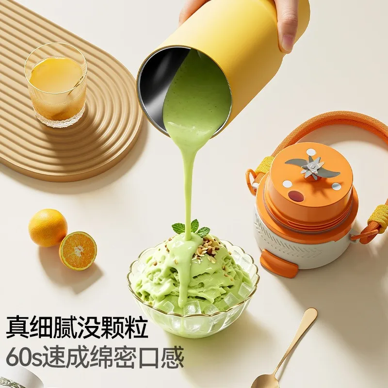 Portable juicer, new stainless steel double drinking cup, thermal insulation and cold USB crushed ice baby complementary