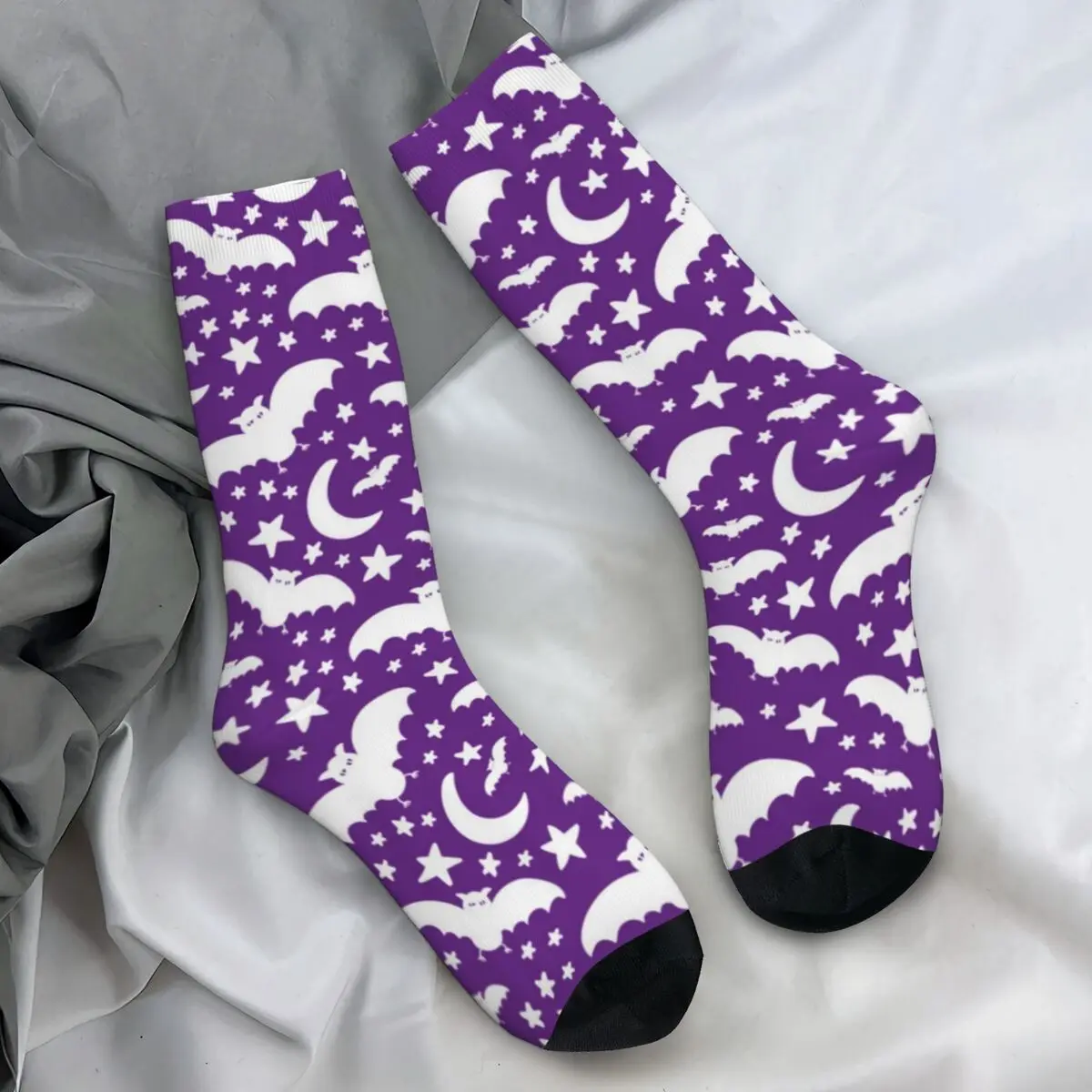 Halloween Bat Stockings Moon Star Print Graphic Funny Socks Spring Non-Slip Socks Female Outdoor Sports Breathable Socks image 6