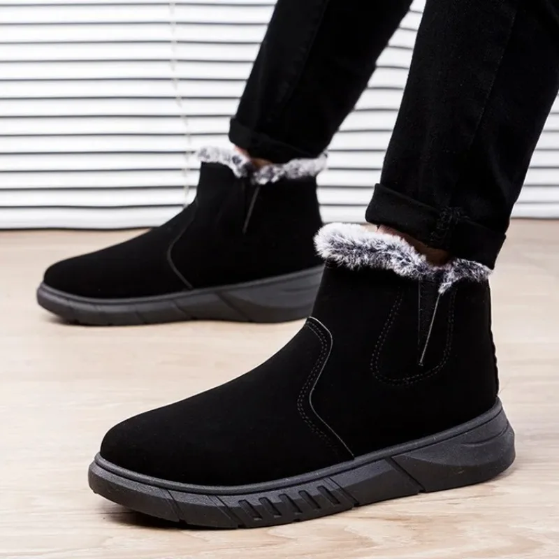 

Men's Snow Boots 2026Winter High Top Cotton Shoes Plush Warm Winter Boots for Men Outdoor Non-slip Platform Booties Botas Hombre