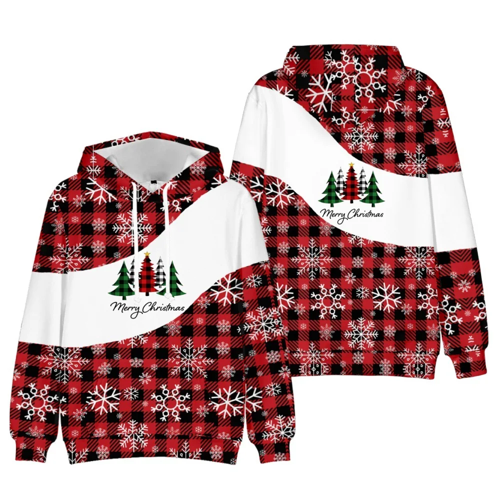 

2023 New Autumn and Winter Christmas Hooded Sweater Christmas Tree Men's and Women's Pullover