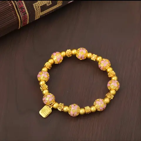 The same women's bracelet from Jindian, elegant 9999 24K real gold love flower trend, fashionable luxury jewelry